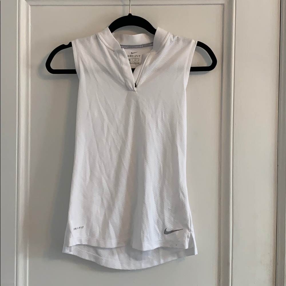 Nike Golf White XS Collar Top